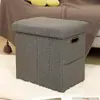 Banqueta de Armazenamento Jian Mo Novo Produto com Alça Caixa Organizadora de Bolso Lateral para Sala de Estar com Tampa Assento para Adultos Banqueta de Armazenamento Banqueta para Trocar de Sapato