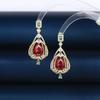 Brincos de Prata S925 com Haste Fina em Forma de Gota Brincos Microcravejados com Zircônia Moda de Luxo Leve Versátil para Todos os Rostos