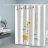 Juego de Cortina de Ducha, Sin Perforaciones, Impermeable y a Prueba de Moho, Lona para Baño, Cortina de Ducha Gruesa de Dibujos Animados, Bloqueo de Agua