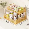 Estante de Almacenamiento de Escritorio, Organizador de Bocadillos, Organizador Multifuncional para Mesa de Comedor Encimera, Estante con Portavasos para Aparador
