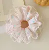 Goma para el pelo de encaje floral dulce de verano, Lazo para el pelo de cuatro capas de alta gama estilo coreano, Accesorio para moño, Banda elástica