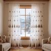 Nuevas Cortinas Navideñas Estilo Americano con Bordado de Árbol de Navidad, Tela Decorativa Rectangular Blackout Producto Terminado