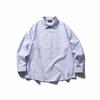 Roupas de verão do sul 2024 primavera novo estilo japonês moderno camisa listrada vertical básica gola lapela solta manga longa para homens