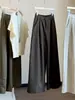 Pantalones Retro Elásticos de Cintura Alta de Pierna Ancha para Mujer, Nuevo Estilo Otoño, Holgados, Adelgazantes, Caídos, Casual Rectos Tipo Plátano