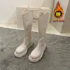 Botas altas para mujer, nueva colección otoño/invierno 2026, con un diseño que estiliza la figura, suela gruesa y forro de felpa, en estilo de botas Martin, botas largas y botas altas de equitación