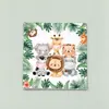 Decoración para fiesta de cumpleaños de animales de la selva transfronterizos, suministros para fiesta del zoológico, bandeja de papel, papel de seda, vaso de papel, mantel triangular