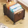 Caja de almacenamiento de libros de gran capacidad con ruedas, cesta de almacenamiento móvil para mochilas de estudiantes de secundaria, organizador de libros para el aula