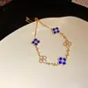 Pulseira de Zircônia Trevo Madrepérola Luxo Leve Temperamento de Alto Padrão Joias Estilo Coreano Ins Celebridade da Internet Estilo Quente Joias Atacado