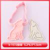 Série Lobo Cinzento Forma de Biscoito Cabeça de Lobo Desenho Animado 3D Forma de Biscoito Argila DIY Simulação Biscoitos Impressos
