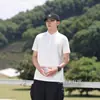 Nova Moda Business de Verão Emagrecedor Cor Sólida Manga Curta Camisa POLO Uniforme de Trabalho para Funcionários da Empresa Top Versátil