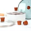 Mango Universal de Madera para Tapa de Olla para Uso Doméstico, Mango Anti-Escaldaduras, Accesorios para Mango de Tapa de Vidrio, Cabeza de Tapa de Madera Maciza