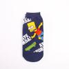Calcetines de algodón rectos con diseño de barco de dibujos animados de Simpson, para hombre y mujer, para primavera y verano, de corte bajo, al por mayor