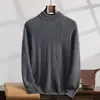Nuevo Suéter Casual de Punto Grueso Jacquard Mate de Cachemira para Hombre, Manga Larga, Ajuste Holgado, para Otoño e Invierno