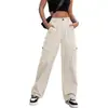 Comercio Electrónico Transfronterizo Tendencia Primavera/Otoño Estilo Deportivo Moda Versátil Múltiples Bolsillos Holgados Rectos Pantalones Cargo Ropa de Mujer En Stock
