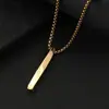 Colar Mobius de Aço Inoxidável Polido com Logotipo Gravado a Laser, Colar Barra Torcida de Aço Titânio, Estilo Minimalista Unissex