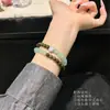 Pulsera de Sándalo Verde Natural Estilo Chino Tradicional, Abalorios de Madera de Doble Círculo, Abalorios de Oración de Sándalo Estilo Chino Nuevo, Jade Aventurina para Manipular