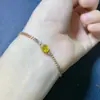 Venta directa de fábrica explosiones pulsera de plata de ley incrustaciones de zafiro amarillo natural piedra principal 5x 7 mm pulsera tesoro amarillo azul