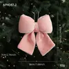 Nuevo Lazo de Navidad Colgante de Navidad Rosa Decoración de Boda de Terciopelo Decoración de Colgante para Árbol de Navidad