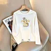 Bestseller de Almacén Lightning Marca de Moda Camiseta de Manga Larga para Mujer 2026 Otoño Invierno Holgada Gato Versátil Top de Pareja Transfronterizo Comercio Exterior