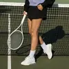 Conjunto Deportivo Casual Transfronterizo para Mujer con Cuello Polo, Botones, Sudadera con Capucha de Manga Larga, Falda de Tenis Fitness de Cintura Alta Antiexposición