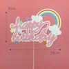 Decoração de Bolo Arco-Íris Plug-in Crianças Bebê Estrelas Nuvem Balões Feliz Aniversário Acessórios de Confeitaria Confeitaria