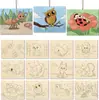 Conjunto de Ferramentas de Pintura Infantil Decoração Pendurada de Madeira para Pintura Molde de Pintura Conjunto de Pintura Colorida DIY