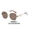 Gafas de Sol Sin Marco de Metal con Borde Cortado en Forma de Serpiente, Gafas de Sol Poligonales, Gafas de Sol de Moda Ins Europeas y Americanas, Modelo Nuevo 2026