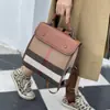 Bolso de Lona de Cuero Genuino para Mujer Algodón Lino Color Contraste 2022 Nueva Moda Hombro Portátil Bolso de Comercio Exterior 0051