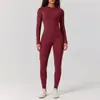 Conjunto de Roupa de Yoga Duas Peças Secagem Rápida Escovado Transfronteiriço, Conjunto de Roupa de Yoga Cor Sólida Gola Redonda Sensação de Pele Nu, Conjunto de Roupa para Esportes e Fitness