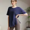 Top esportivo de malha de verão feminino emagrecimento solto fitness camiseta de manga curta de secagem rápida respirável roupas de ioga blusa de corrida