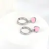 Pendientes Populares de Amor Transfronterizos, Simples y Personalizados, Lindos Pendientes de Corazón con Goteo de Aceite Coloridos Estilo Girly, Pendientes de Acero Inoxidable