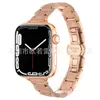 Adequado para Pulseira de Relógio Apple Watch Geração S11 Se10/987 Pulseira de Relógio Metálica Pequena com Três Contas Brilhantes para Mulheres
