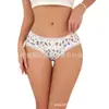 Calcinha Feminina Sem Costura Floral Transfronteiriça Estilo Puro Desejo, Renda Sexy Semitransparente Feminina Color Blocking Fina de Cintura Baixa