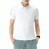 Camisa Polo Exclusiva de Comércio Exterior Camiseta Masculina de Manga Curta Verão Novo Estilo Seda de Gelo Fina Gola Lapela Tendência de Negócios Marca Top Roupas