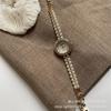 REBIRTH reloj de cadena de perlas de esfera pequeña para mujer, exquisito de lujo ligero de alta gama, esfera de nácar de alto impacto, reloj de mujer