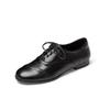 Zapatos de piel de vaca lavada con cordones para uso diario, 2025, gruesos, de tacón bajo y punta redonda, talla de mujer. Reembolso.