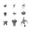 Colgante de lazo de plata de ley 925 con diseño de mariposa, sencillo y dulce, ideal para pulseras de cristal y collares.