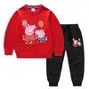 Conjunto de Dos Piezas para Niños Estilo Coreano con Globos, Suéter y Pantalones, Traje de Algodón con Mangas Largas de Cerdito, Primavera y Otoño 2023