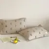 Par de Fundas de Almohada de Algodón Puro, Gasa de Algodón Puro, Anti-Aceite para la Cabeza, Absorbentes de Sudor y Transpirables, para Adultos, Antideslizantes y que no se caen