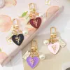 Llavero Lindo Chica Corazón Rosa Amor Placa Aleación Cabeza de Llavero para Coche Colgante de Auriculares Accesorios para Colgar en Bolsos