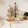 Lámpara de Calle para Jardín Estilo Europeo Simulado Fun-C190 Flor Entrada Sala de Estar Decoración Embellecimiento del Hogar Pegatina de Pared Autoadhesiva