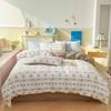 Juego de Cama Jacquard de Hilo Doble Personalizado Transfronterizo de Cuatro Piezas, Algodón Xiaozhu de Tres Piezas, Ropa de Cama Fresca con Estampado Floral para Dormitorio de Estudiantes
