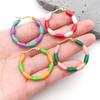 1 Pendientes Colgantes Colgantes de Acero Inoxidable con Recubrimiento al Vacío de Colores Gotas de Aceite con Cierre Redondo de Bambú Accesorios para Joyería DIY