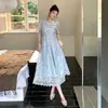 Comercio exterior transfronterizo Ropa de mujer TK 2026 vestido bodycon sexy, vestido largo de encaje floral ajustado a la cintura y con vuelo
