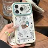 Residentes de Bikini Town con temática de café adecuados para funda de teléfono Apple 16PROMAX iPhone15Plus funda suave 14 fresco y simple