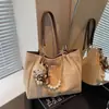 Bolso de Mujer Primavera Nuevo Estilo Versátil Estilo Oficina Cadena de Perlas Gran Capacidad Bolso Tote Casual de Hombro