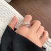 Anillo sencillo de plata 925, anillo que no se decolora, diseño de nicho, sensación de estilo ins, joyería simple, anillo de plata esterlina de alta gama, venta al por mayor para mujeres