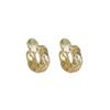 Pendientes de metal con forma de placa de incienso antimosquitos, modernos, sencillos, para salir, con chapado en cobre y oro de alta gama.