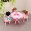 Casa de Niños Transfronteriza Muebles Miniatura Cocina Adornos de Simulación Casa de Muñecas Mesa Redonda Mesa de Comedor Escena Miniatura Niña