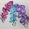 Orquídea Phalaenopsis Impressa em 3D 9 Flores Borracha Macia Flor de Simulação Materiais para Guia de Flores Arranjo de Flores Decoração de Casamento Arranjo Fundo de Arte Floral Flores Artificiais
